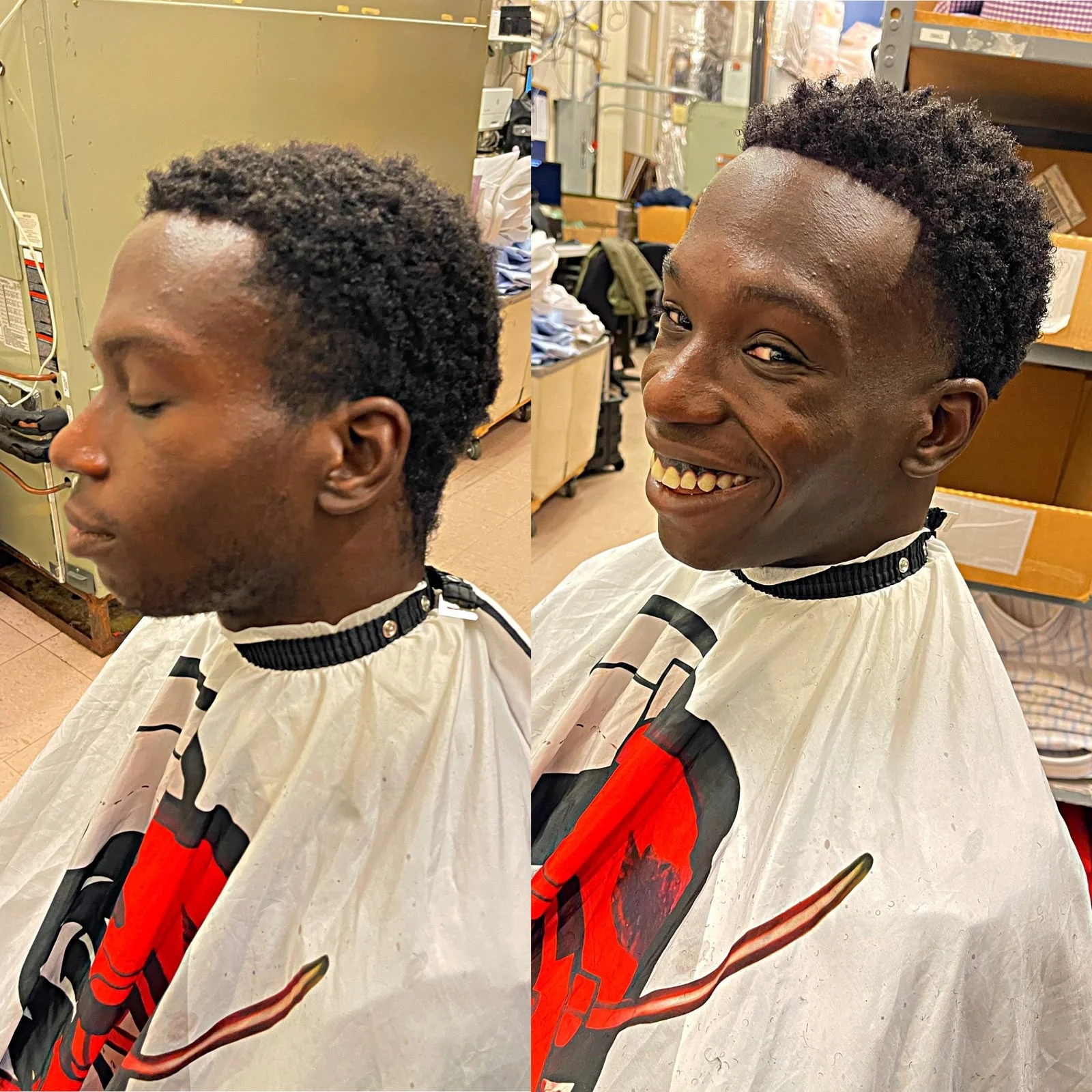 Before and after haircut comparison