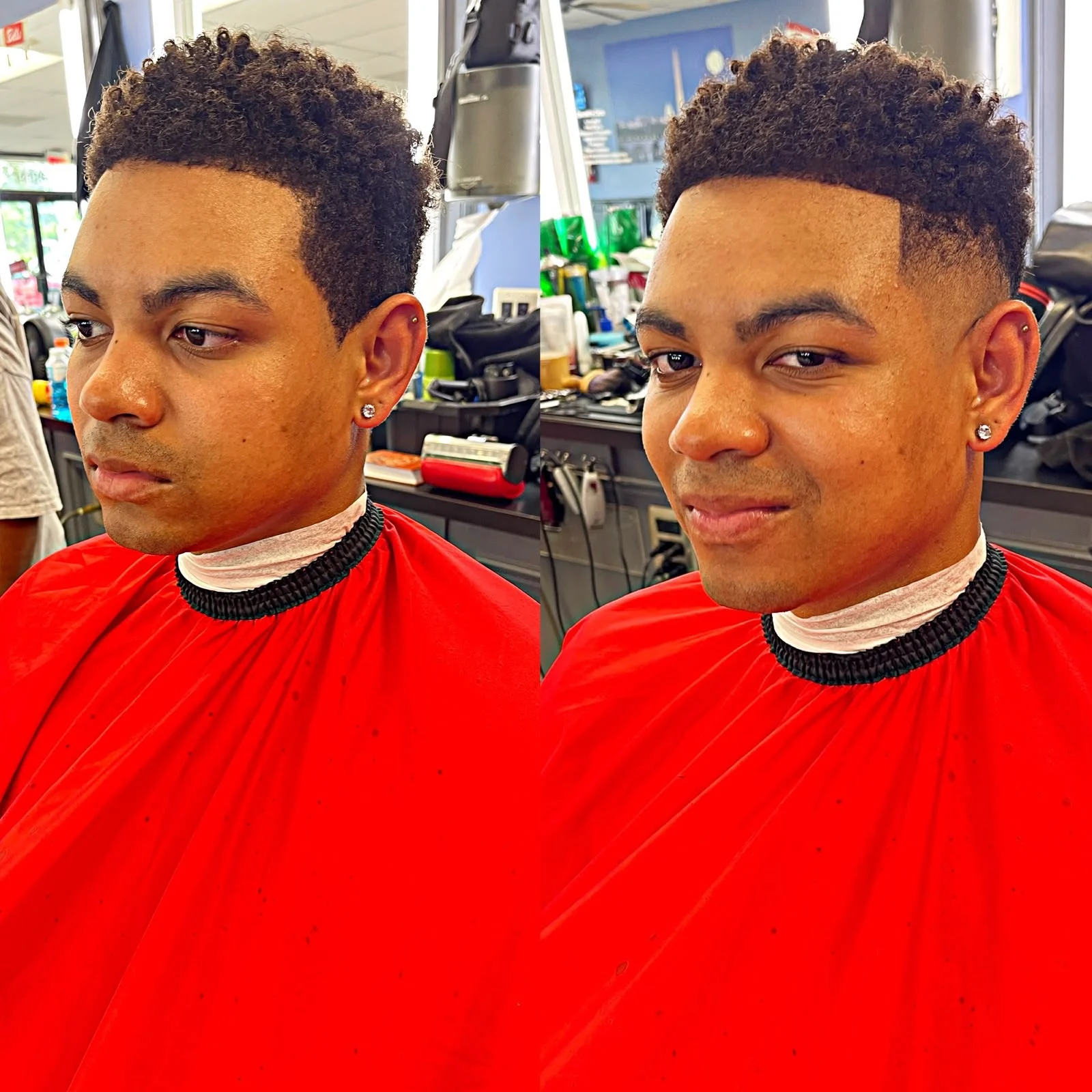 Finished haircut with a clean fade