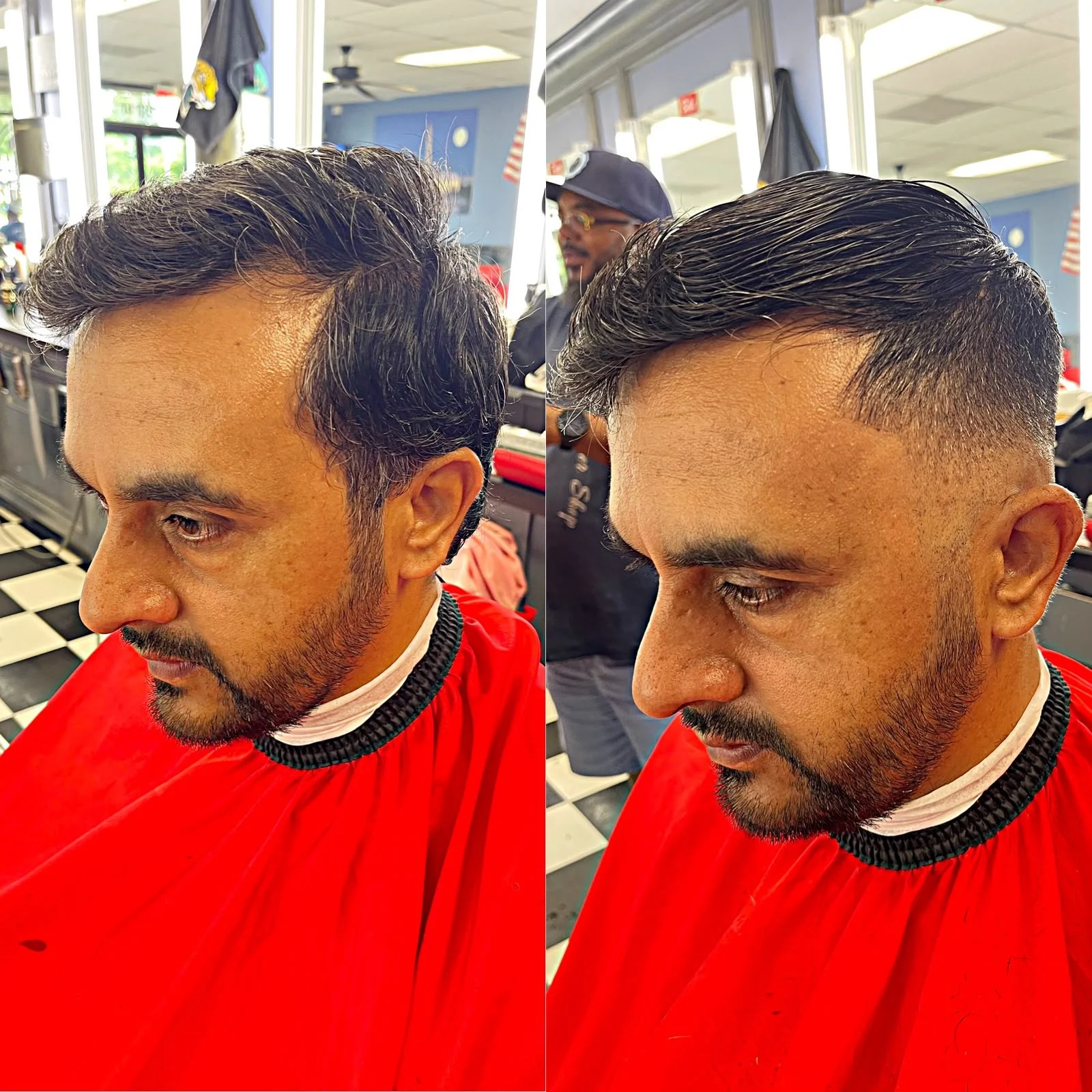Before and after haircut comparison