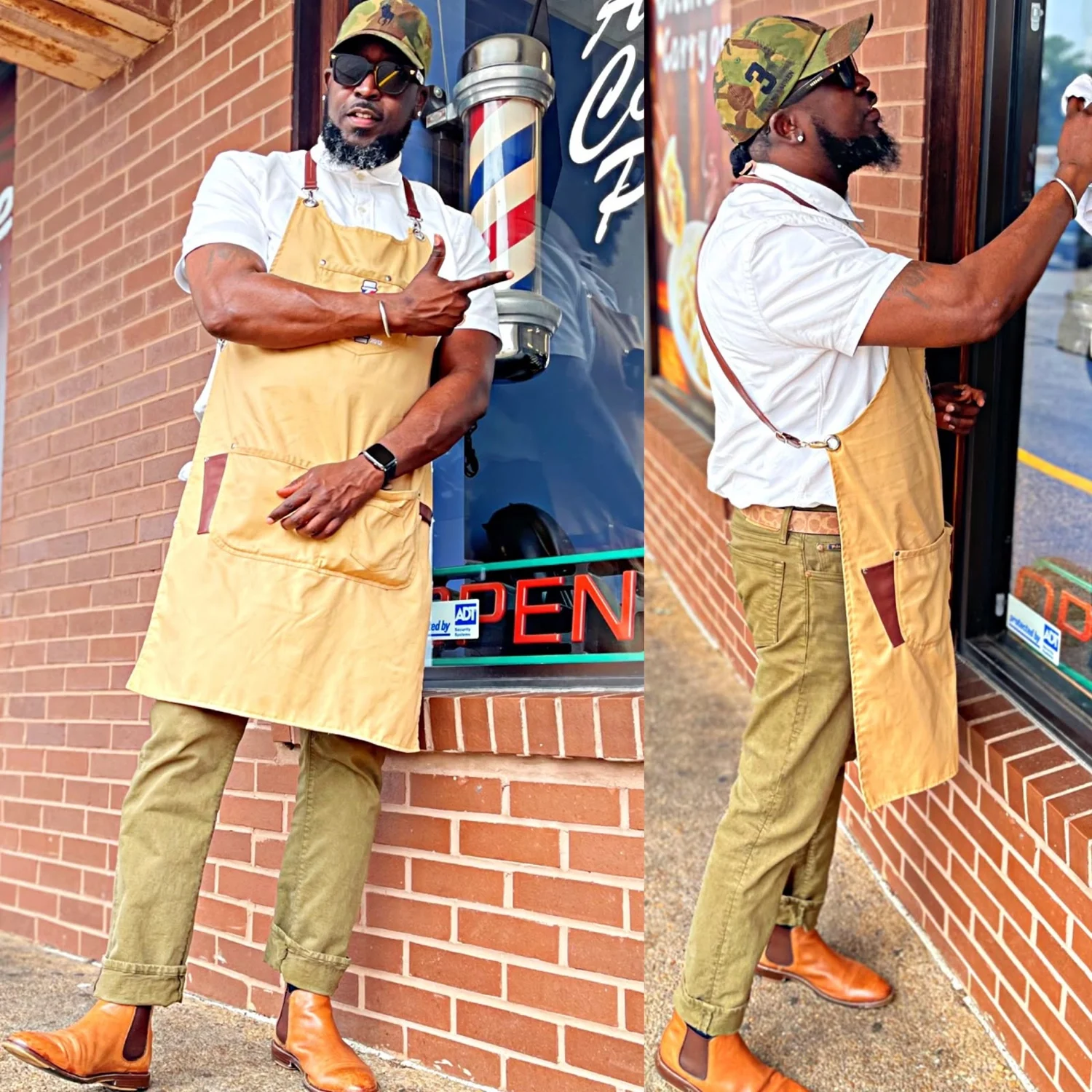 Rece outside the barbershop
